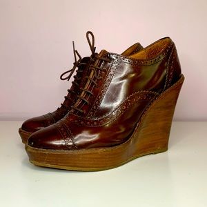 Brown Wedge Oxfords
